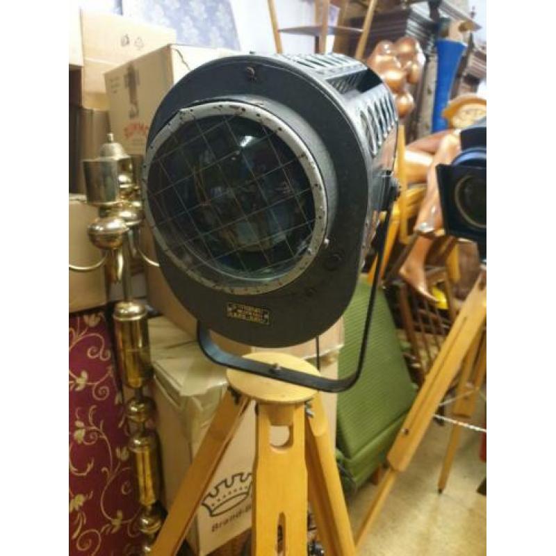 Tripod lampen, theater lamp op voet theater spot vintage