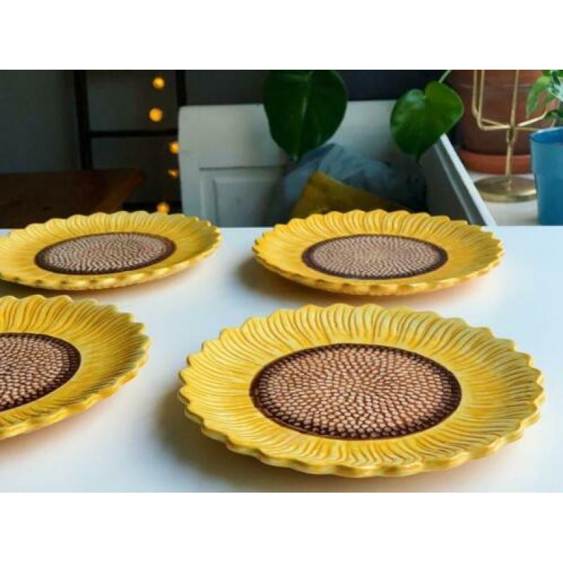 Zonnebloem Gebaksbordjes set van 4