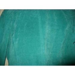 mooi nieuw frisgroen suede leren bikerjasje, mt M