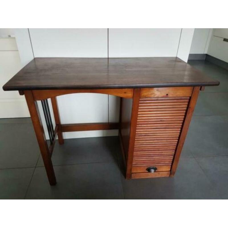Klein Bureau Amsterdamse School Stijl Roldeur Art Deco
