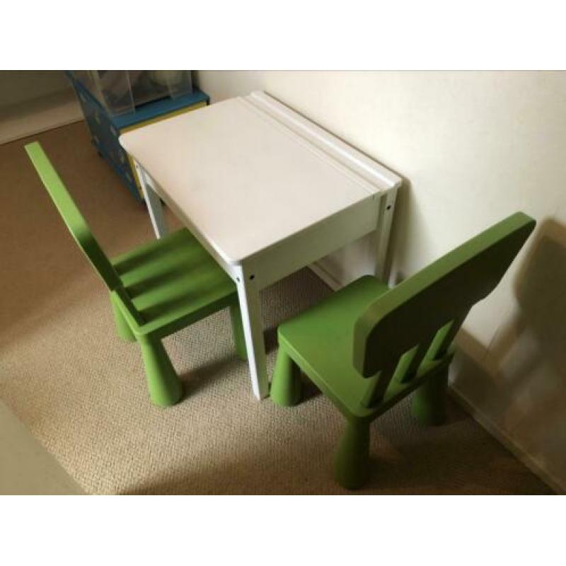Ikea kinderbureau Sundvik + stoelen Mammut + gratis werkbank
