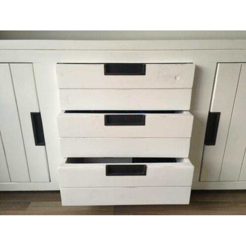 Dressoir hout wit, stoer en landelijk 200x80x45