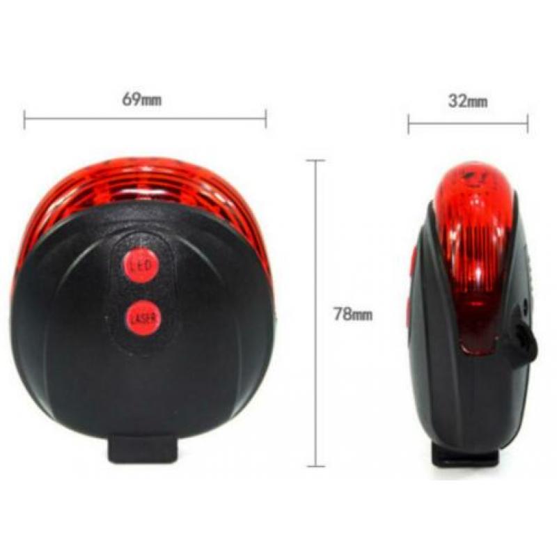 Laser achterlicht achterlamp fietslamp mtb lamp verlichting