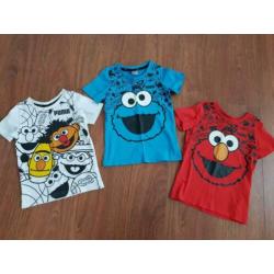 Puma t-shirt Sesamstraat 3 stuks, maat 104