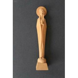 Maria beeldje van hout gesneden ca. 15 cm hoog