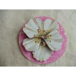 4 stuks 3D bloemenplaatjes met glinster