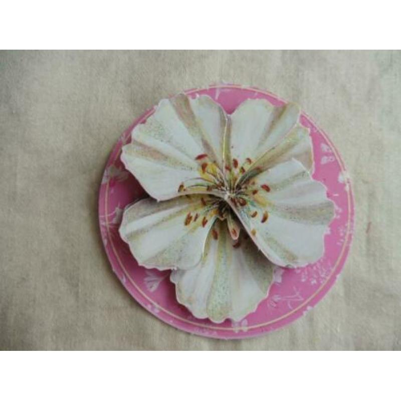 4 stuks 3D bloemenplaatjes met glinster
