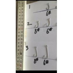 Langsteel haken paling haken 50 stuks €3,75 maat t/m 10#- 1#