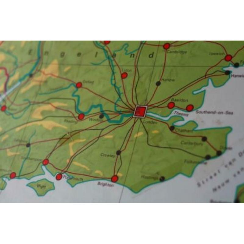 Landkaart Groot-Brittannië en Ierland