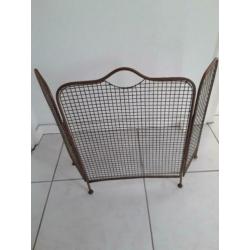 Antiek haardscherm messing