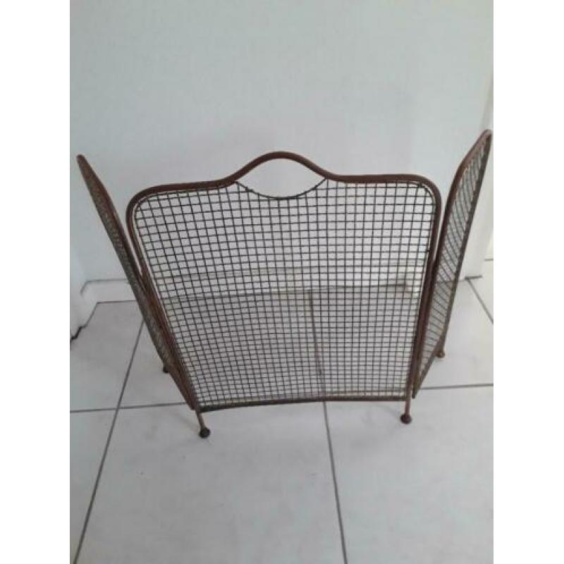 Antiek haardscherm messing