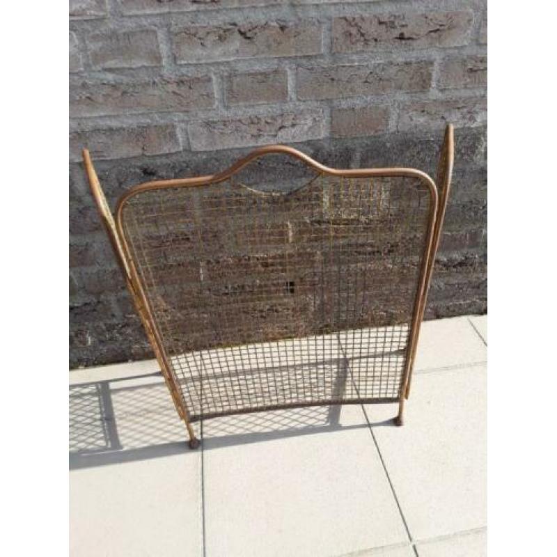 Antiek haardscherm messing