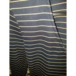 Zara jurk blauw met camel streep maat L