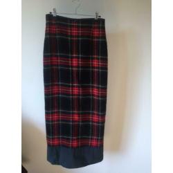 Josephine&co maxi lange rok vintage ruitjes wol wollen s