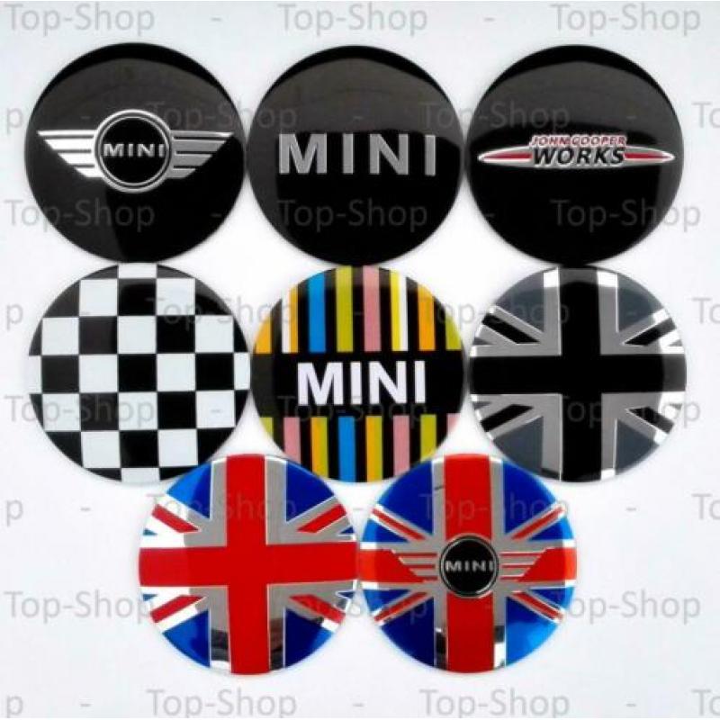 Mini Cooper 56mm Naafstickers Voor Naafdoppen Of Naafkappen