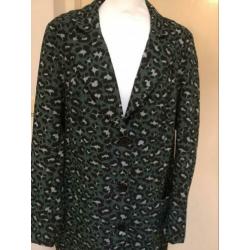 Prachtige lang Dreamstar colbertjas met panterprint maat 46