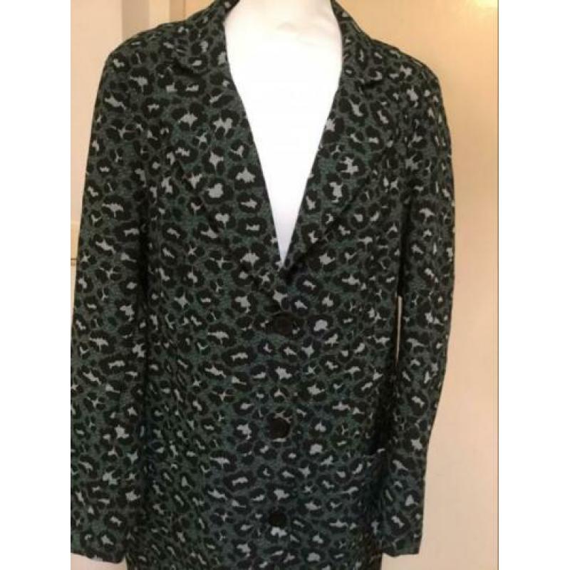 Prachtige lang Dreamstar colbertjas met panterprint maat 46