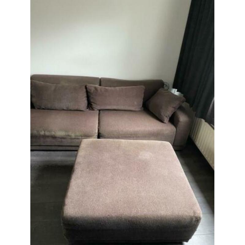 Zeer grote heerlijke lounge hoekbank! Met hocker!3.40mtr