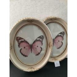 17 x lijsten/sets met vlinders insekten decoratie oa. barok