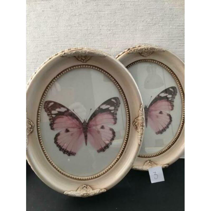 17 x lijsten/sets met vlinders insekten decoratie oa. barok