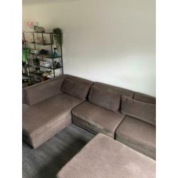 Zeer grote heerlijke lounge hoekbank! Met hocker!3.40mtr