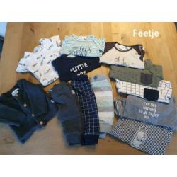 Jongens babykleding pakket maat 56, veel noppies en feetje