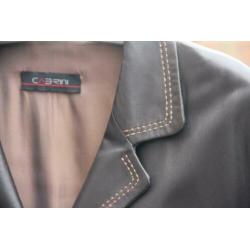 Dames winterjas | bruin leder | maat 40 / 42