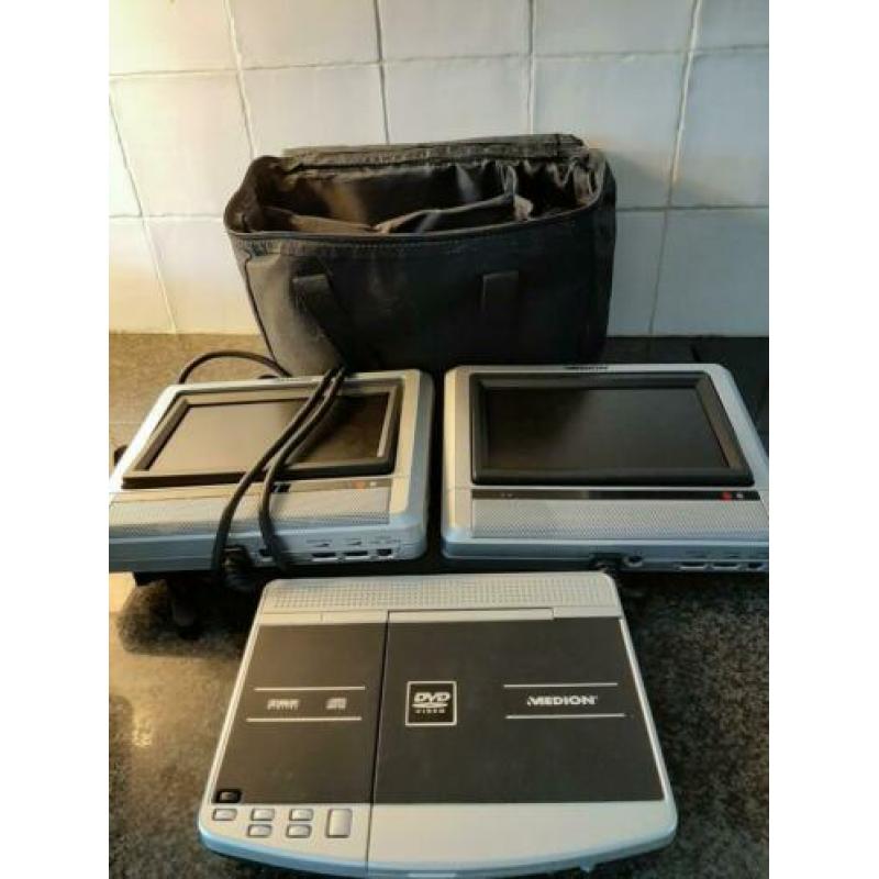 Medio draagbare dvd speler met 2 beeldschermen