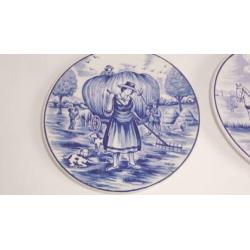 Wandborden, sierborden, Delfts blauw, Schwabap, Ironstone