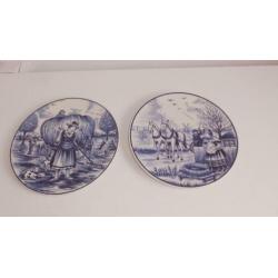 Wandborden, sierborden, Delfts blauw, Schwabap, Ironstone