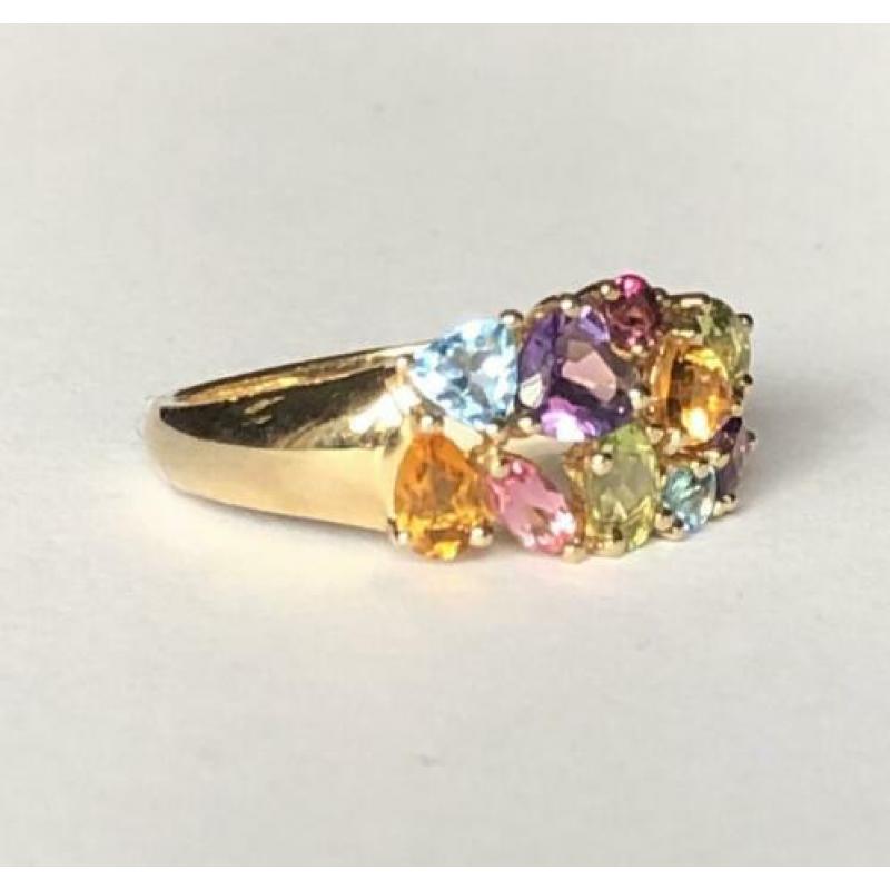 9 karaat gouden ring amethyst etc maat 18 1/4