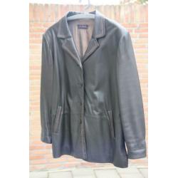 Dames winterjas | bruin leder | maat 40 / 42