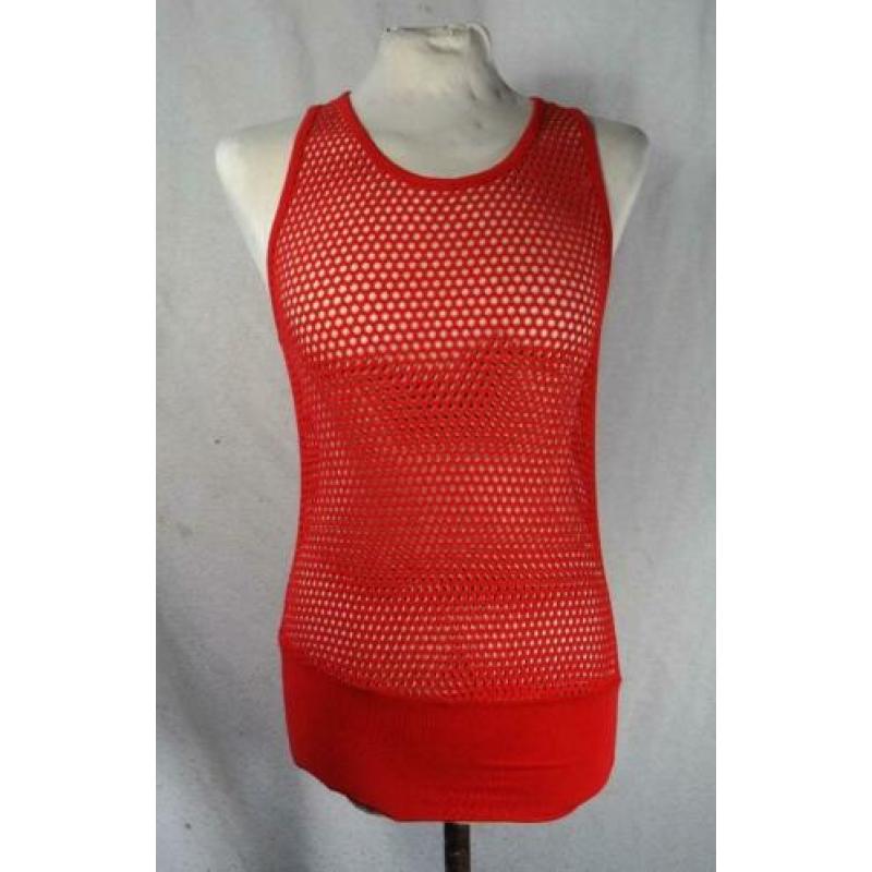 Leuk rood gaten-shirt.Mt S.Merk Floyd by Smith