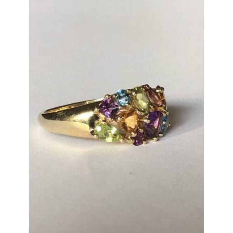 9 karaat gouden ring amethyst etc maat 18 1/4