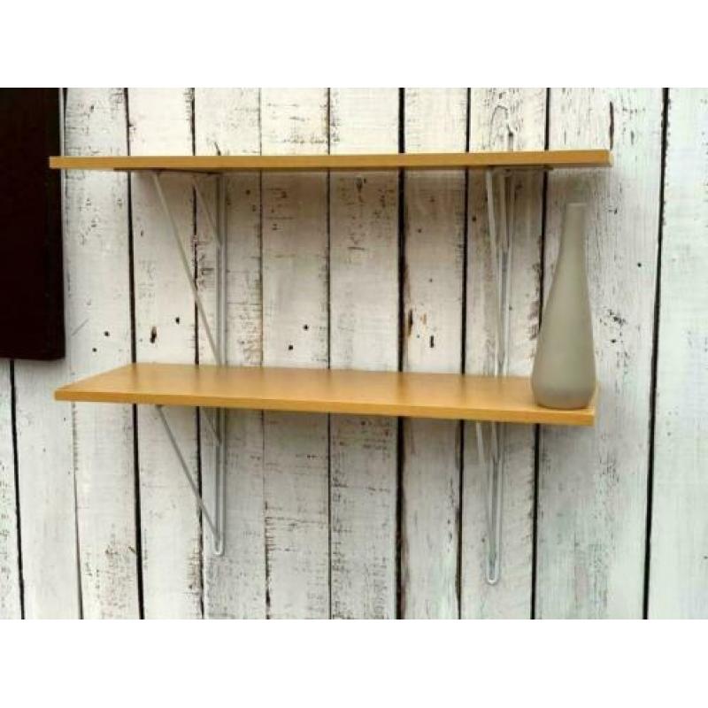 2 x dubbele wandplank draadstaal ophangsysteem