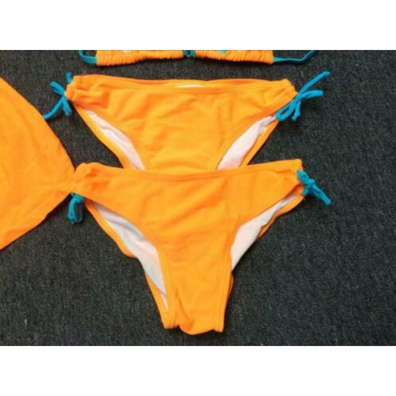 Nieuwe bikini met rokje, oranje, maat 134/140