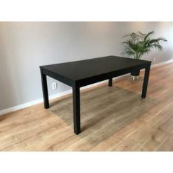 Eettafel Bjursta donker bruin-zwart 175cm/217,5cm/260cm