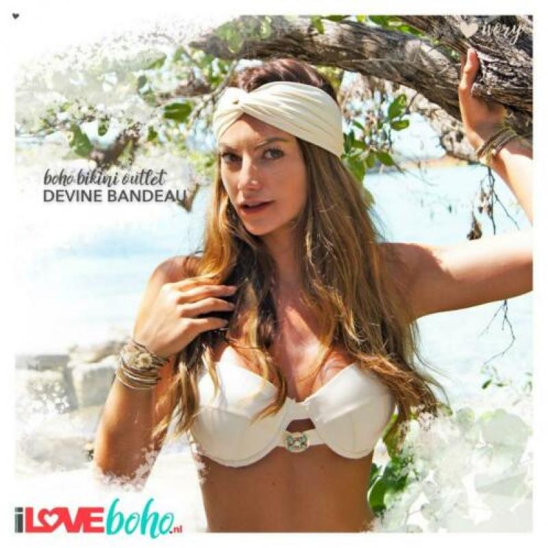 Bikini wit BOHO Bikini Bandeau Top Devine Ivory S