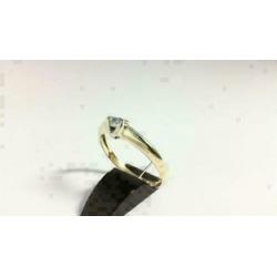 12277-2 18k Bicolor Gouden Damesring Zwevende Briljant