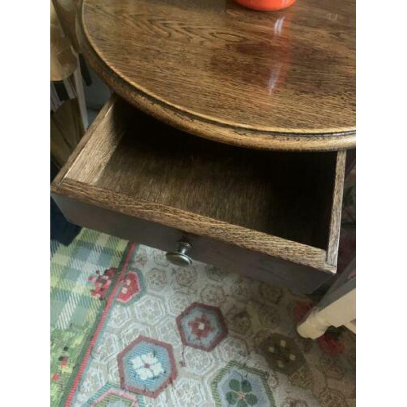 Leuk Vintage Bijzet/ Salon Tafeltje met Rotan