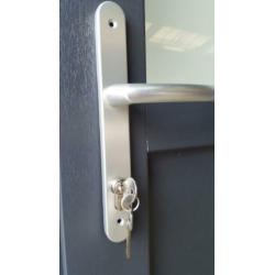Kunststof buitendeur 1/2 glas antraciet b98 x h204 cm