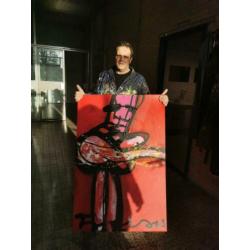 ROCK U origineel met certificaat op doek van Fabian