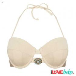 Bikini wit BOHO Bikini Bandeau Top Devine Ivory S