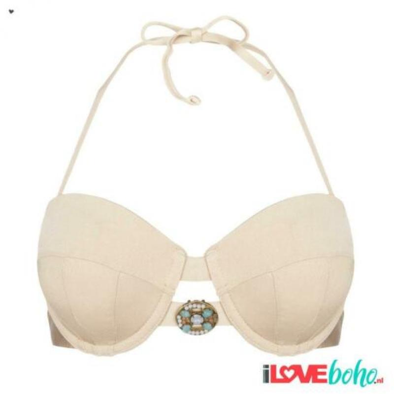 Bikini wit BOHO Bikini Bandeau Top Devine Ivory S