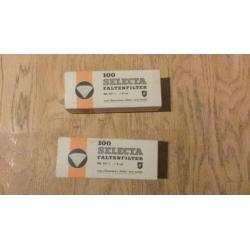 Vintage oude vouwfilters 200 stuks 9 cm doorsnede