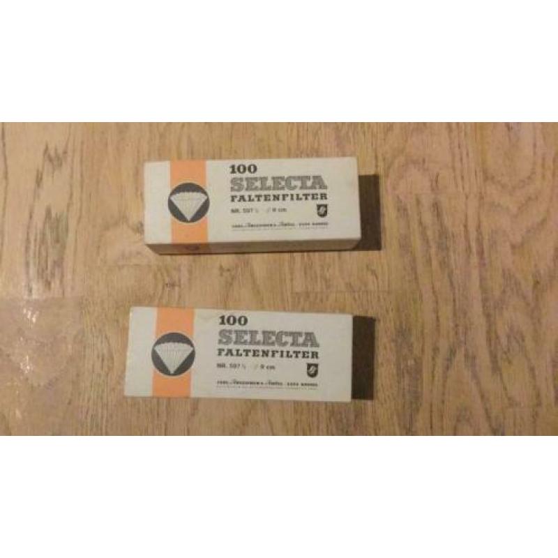 Vintage oude vouwfilters 200 stuks 9 cm doorsnede