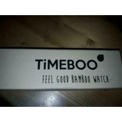 BAMBOE HORLOGE met leren bandje