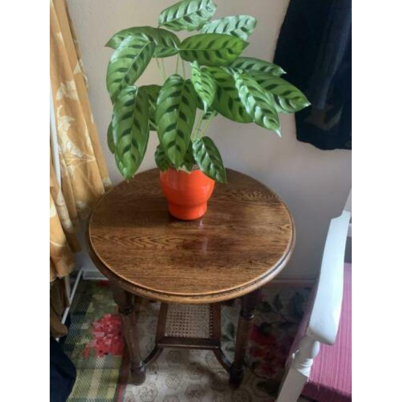 Leuk Vintage Bijzet/ Salon Tafeltje met Rotan
