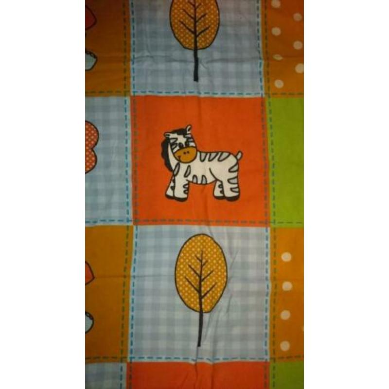 Oranje peuter/ kinderdekbedovertrek van flanel, als nieuw!
