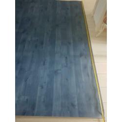 vinyl zijl antislip laminaat decor blauw 4.00 bij 2.44 mtr
